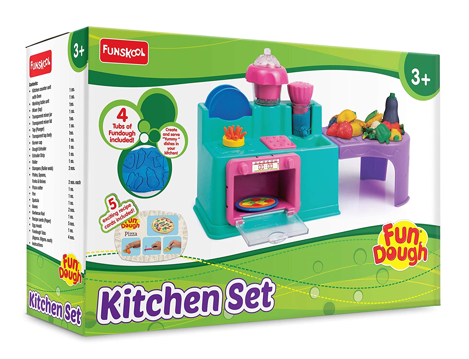 Fundough - Kitchen Set , Cutting and Moulding Playset , 3Years + , Multicolor