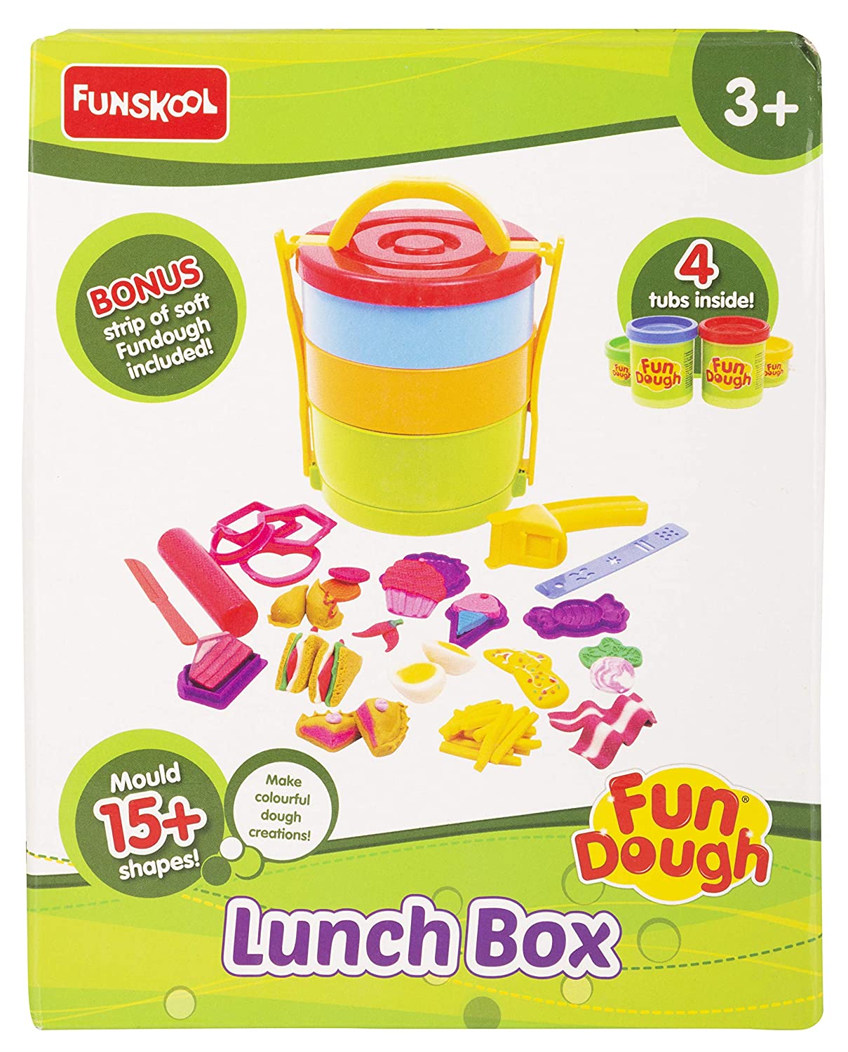 Fundough - Lunch Box , Shaping and Sculpting Playset , 3years , Multi-Colour