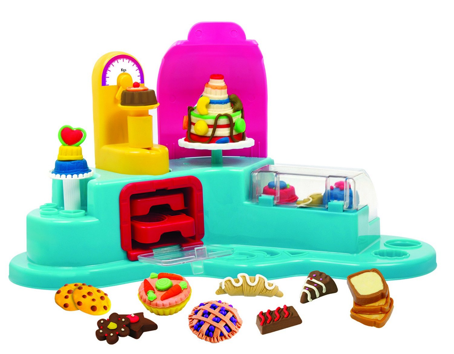 Fundough - Bakery , Cutting and Moulding Playset , 3years + ,Plastic,Multi-Colour
