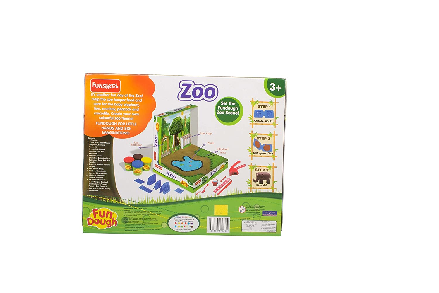 Fundough - Zoo , Cutting and Moulding Playset , 3years + , Multi-Colour